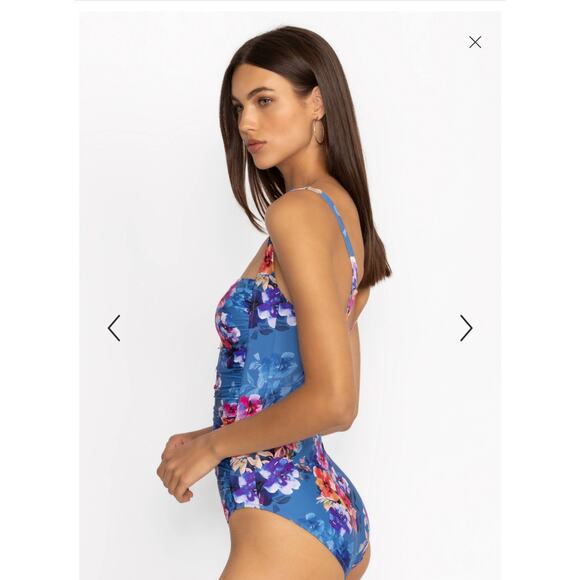 NEW w TAGS Johnny Was Women's SUMMER DAYS RUCHED ONE PIECE Floral Small - Picture 3 of 12